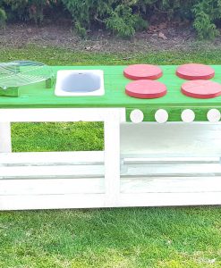 Kinderküche Matschküche 360 Grad aus Paletten - grün