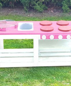 Kinderküche Matschküche 360 Grad aus Paletten - rosa